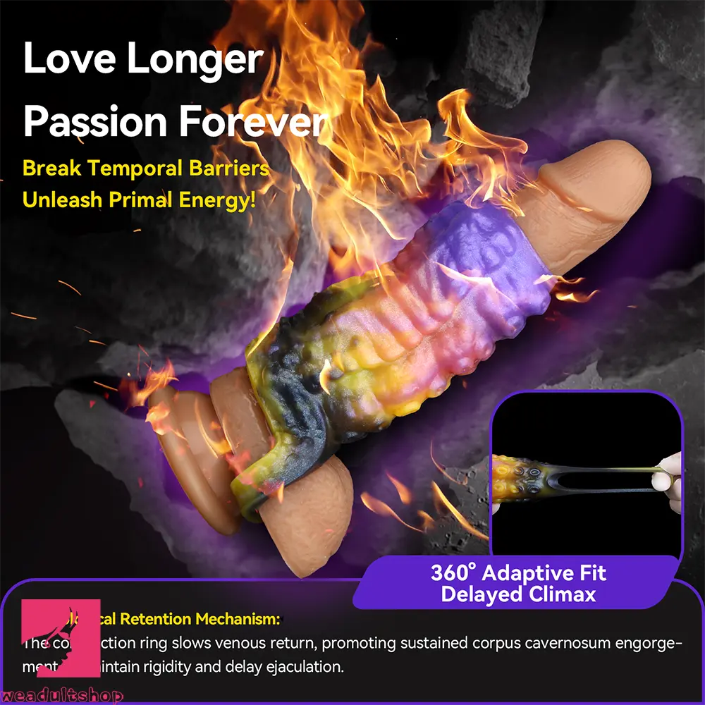 4.72in Zothos Umbrvort Tentacle Silicone Soft Dildo Sleeve Penis Extender