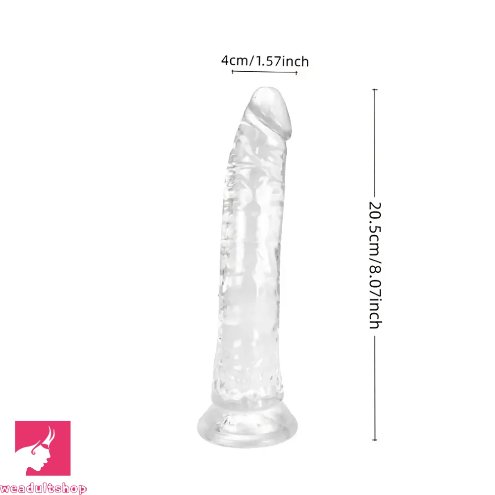8.07in PVC Suction Cup Dildo Anal Masturbator For G-Spot Anal Dilation
