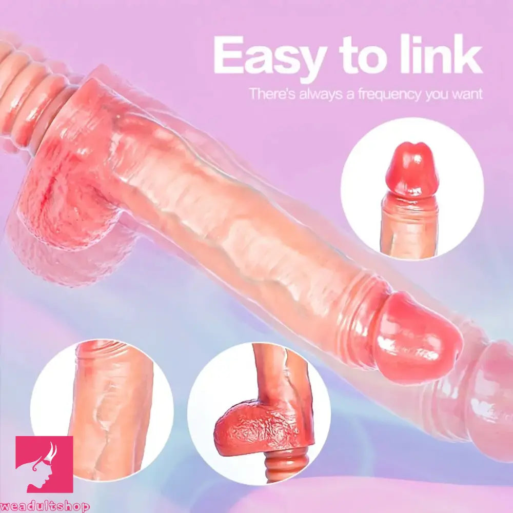 10.43in Highly Elastic Silicone Soft Vibrating Heating Remote Automatic Dildo