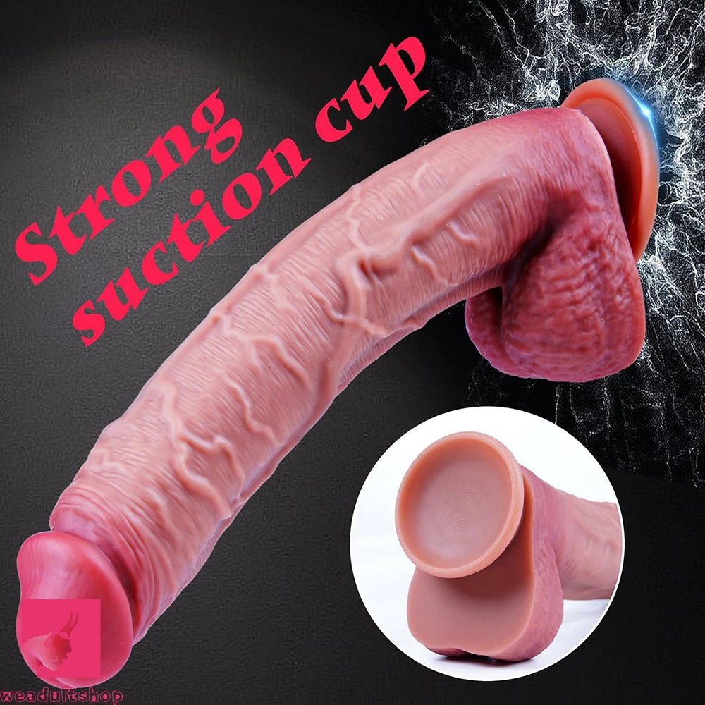 12.4in Realistic Dildo Penis Skin Sex Toy For Women Big Cock Vagina