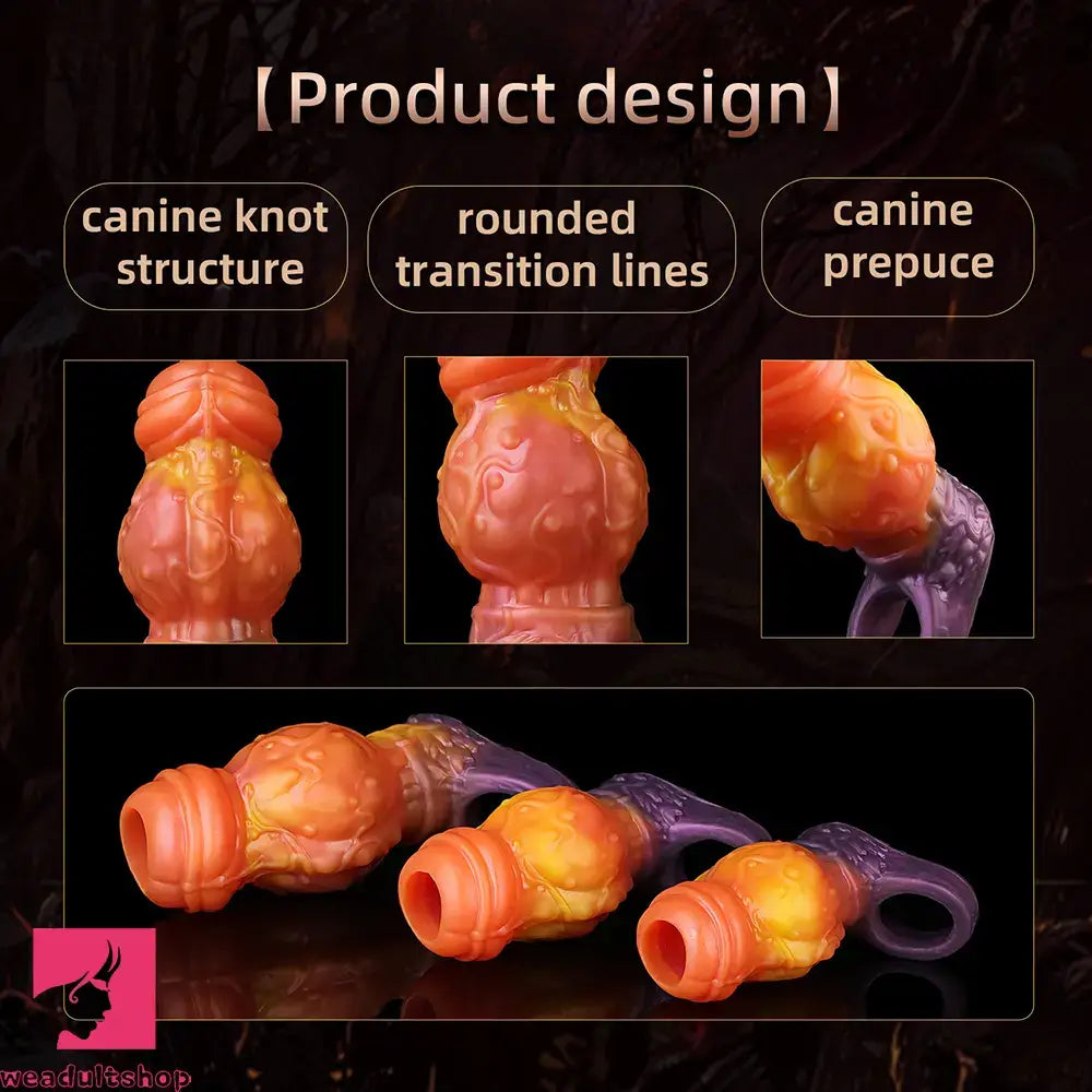 4.4in 5.27in 6.25in Dog Knot Monster Dildo Sleeve For Adult Love Toy