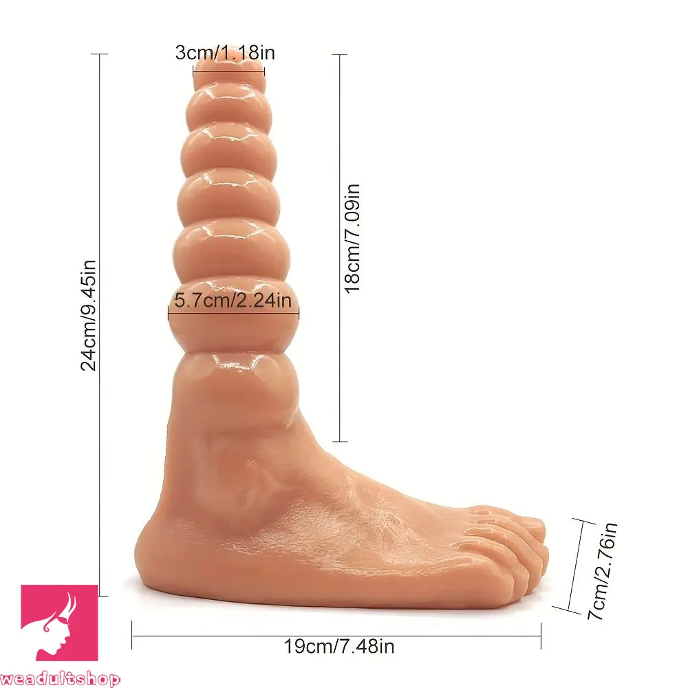 9.45in Simulated Foot Pull String Dual-Use Monster Dildo Anal Beads