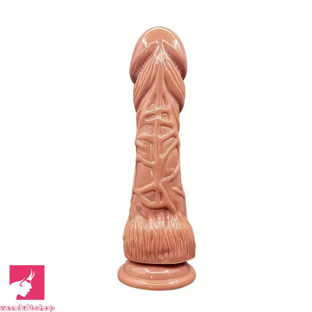 10.04in Realistic Big Head Suction Cup Glans Dildo Manual Masturbator