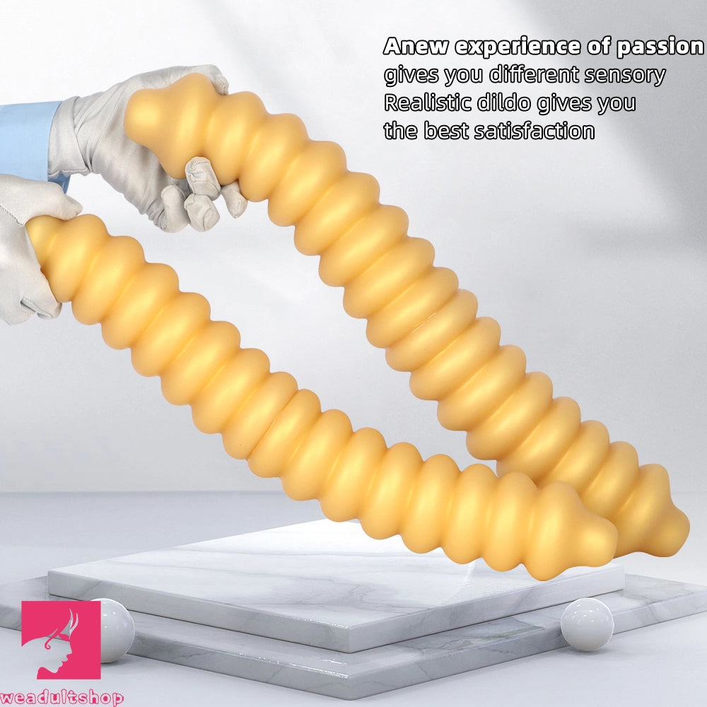 19.68in Silicone Long Large Double Head Threaded Fat Anal Plug Cock Dildo
