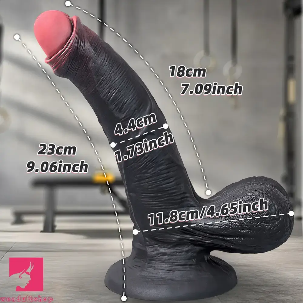 9.06in Uncut Lifelike Soft Big Dildo Anal Sex Toy For Women Men Love Cock