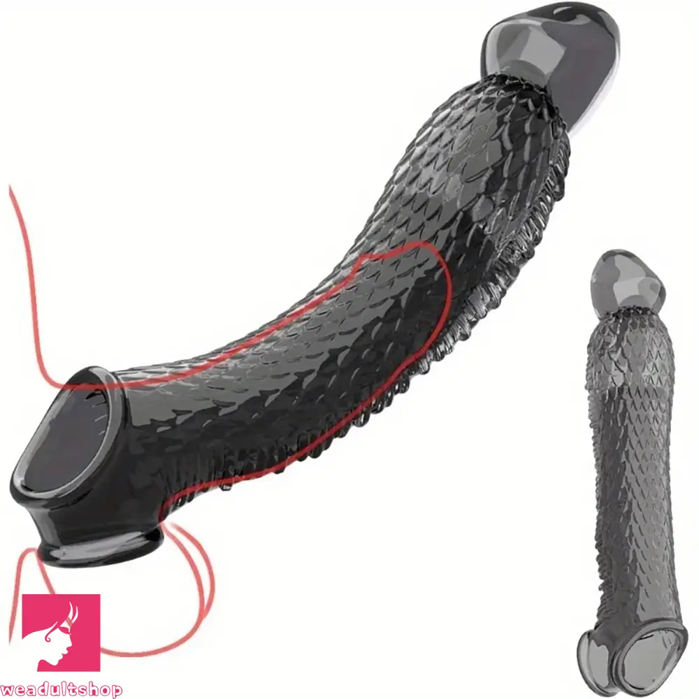10.16in Penis Cocking Realistic Dildo Cock Sleeve For Girth Enhance Sleeve