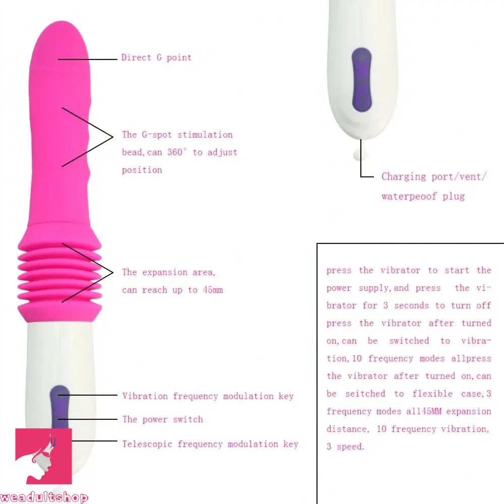 11.3in Rechargeable Automatic Thrusting Dildo Sex Toy 10-Speed Vibration