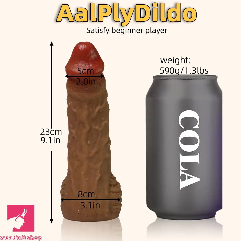 9.1in Realistic Explosive Veins Big Soft Silicone Dildo Suitable For Vaginal G-Spot