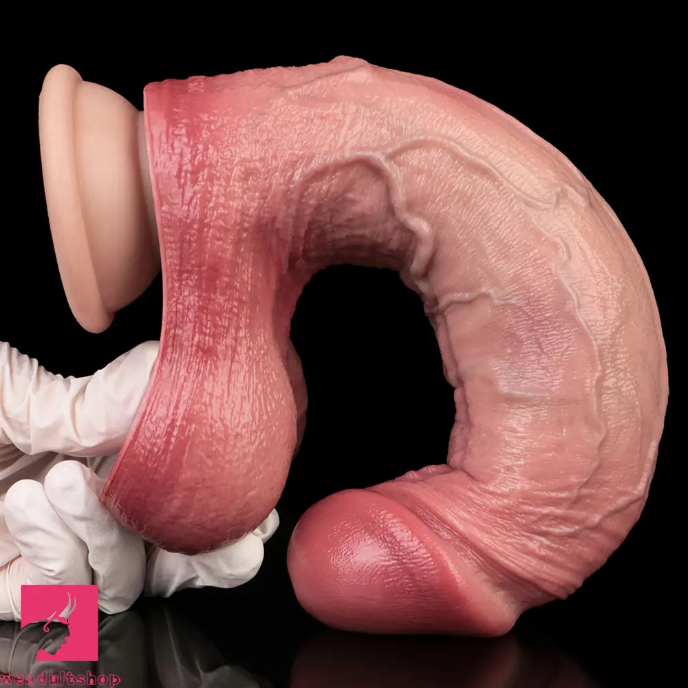9.06in Double-layer Liquid Silicone Skin-like Durable Construction Dildo