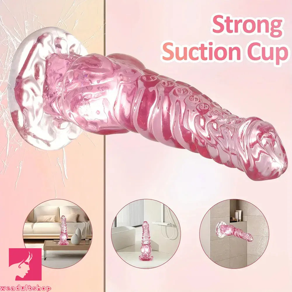 9.4in Transparent Phallic Dildo Sex Toy Tentacle Animal Knot Dildo