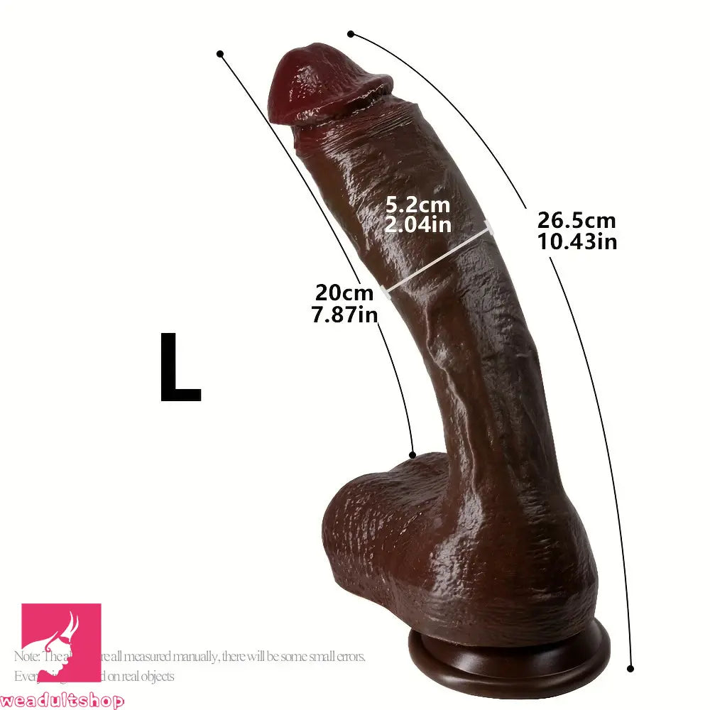 Multi-Size Ebony Liquid Silicone Female Realistic Thick Cock Soft Dildo