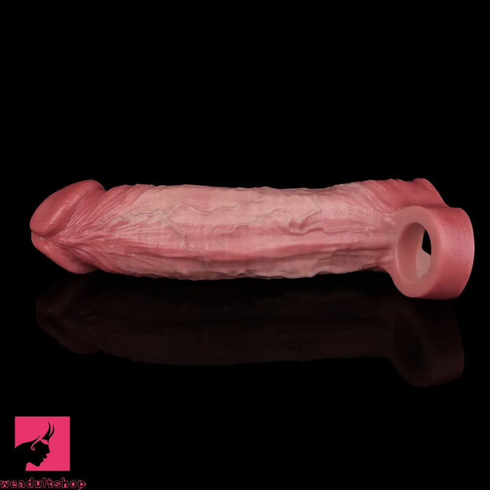 7.72in Realistic Penis Cock Vibrating Remote Dildo Sleeve Extender Stimulating