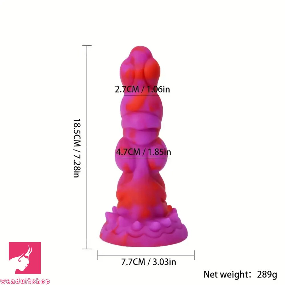 7.28in Monster Design Silicone Anal Dildo Irregular Shape Adult Skin Toy