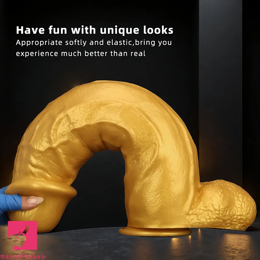 18.11in Gold Silicone Soft Huge Thick Long Dildo For Anus Vagina Cock