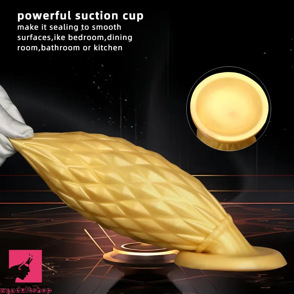 7.48in Gold Silicone Soft Butt Plug Dildo For Men And Women Sexual Cock