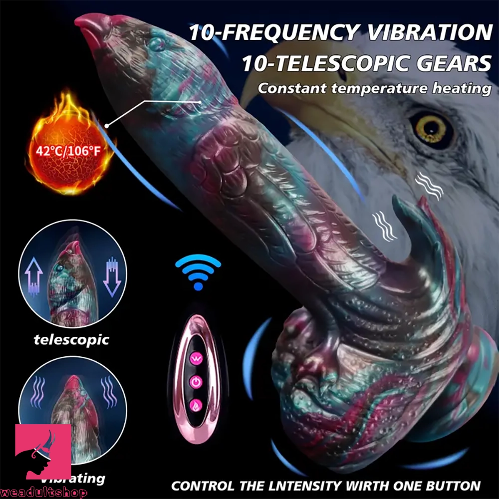 8.46in Bird Animal Thrusting Vibrating Dildo Heating Fantasy Cock Vibrator