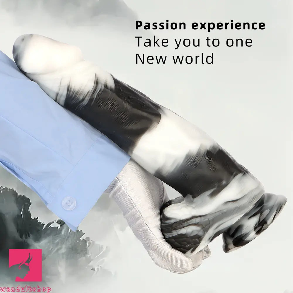 13.38in Black White Mixed Color PVC Extra Huge Long Thick Male Dildo