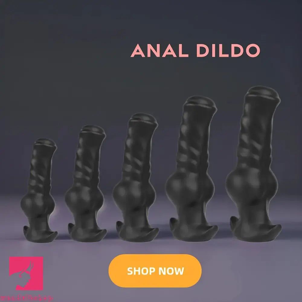 3.94in 7.48in 8.66in Soft & Flexible Silicone Anal Dildo Secure Knot Cock Toy