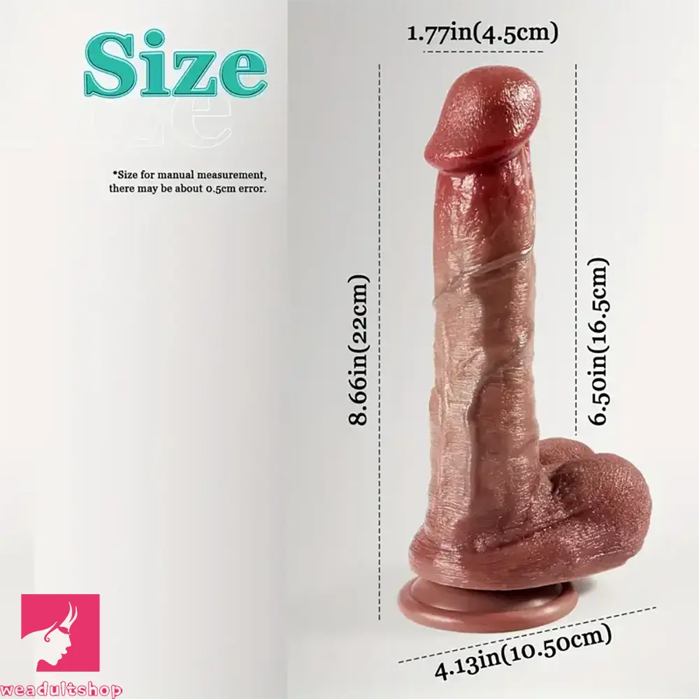 8.66in Lifelike Veins Skin Big G-Spot Stimulation Dildo For Hands