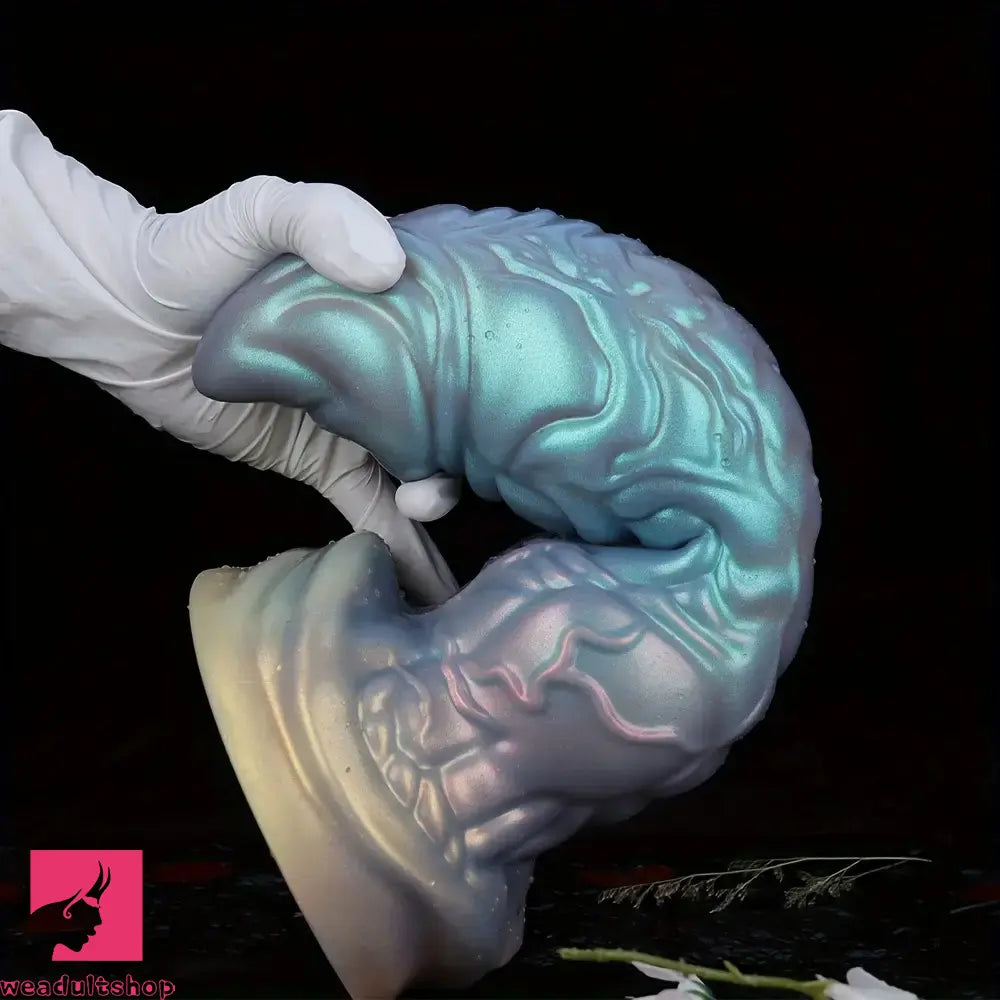 7.63in 8.89in 10.55in Flexible Silicone Realistic Textured Monster Odd Dildo