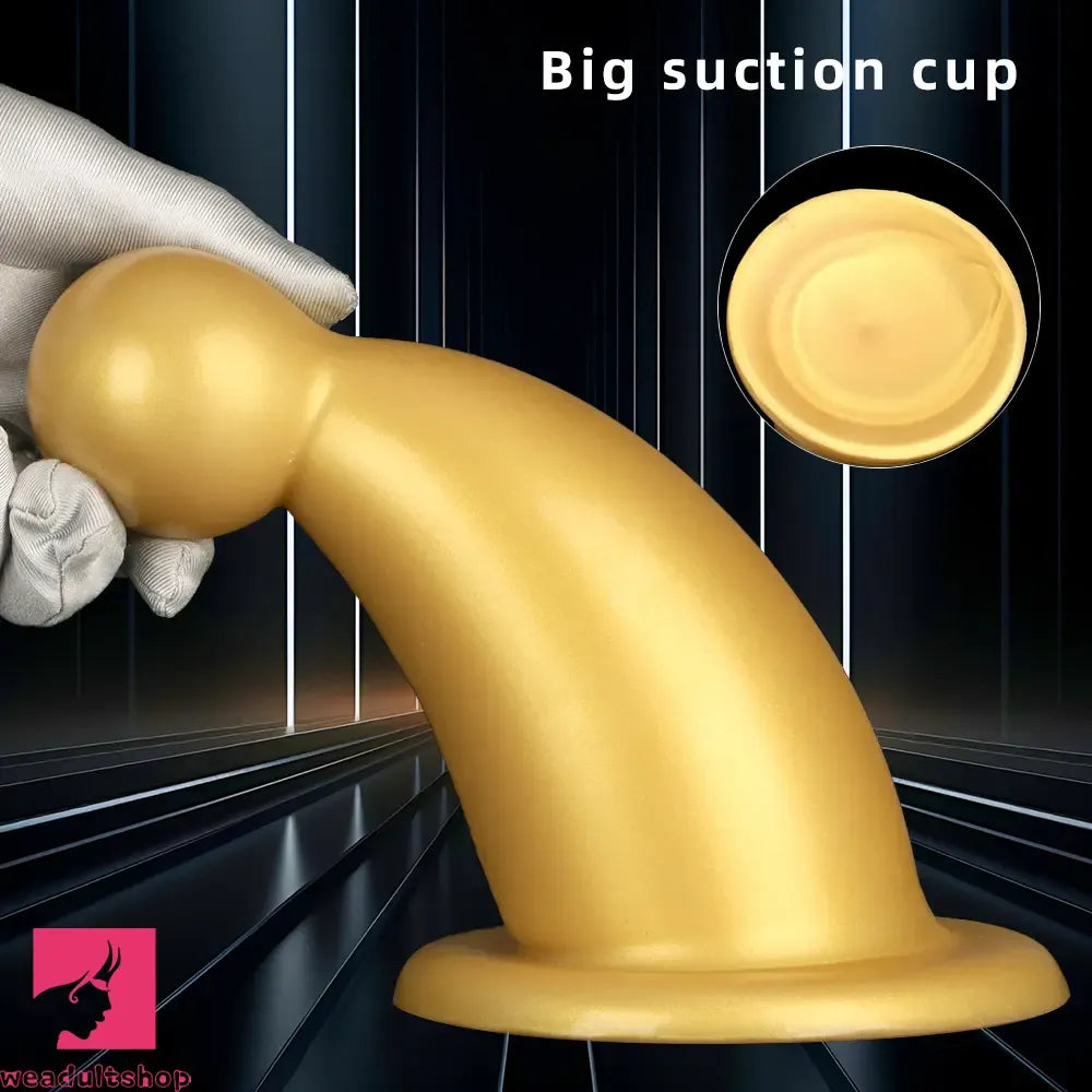 5.7in 7.87in Golden Silicone Soft Thick Butt Plug Dildo For Women Sex Toy