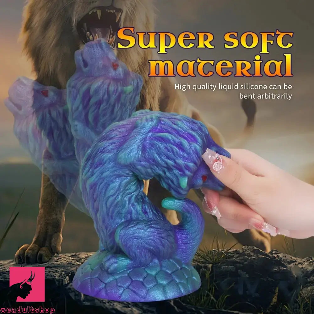 7.83in 9.01in 10.55in Unique Blue Lion Animal Dildo Thick Silicone Dildo