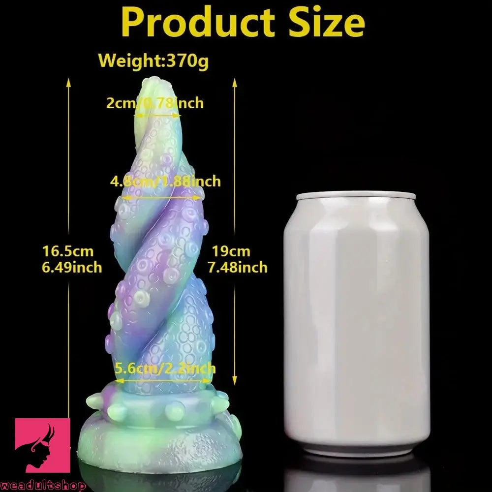 7.48in Octopus Tentacle Monster Soft Silicone Anal Luminous Odd Dildo