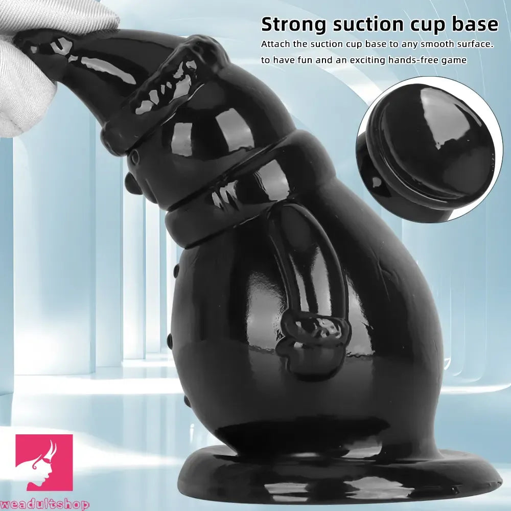 6.3in Snowman PVC Black Fantasy Odd Butt Plug Dildo For Sex Flirting