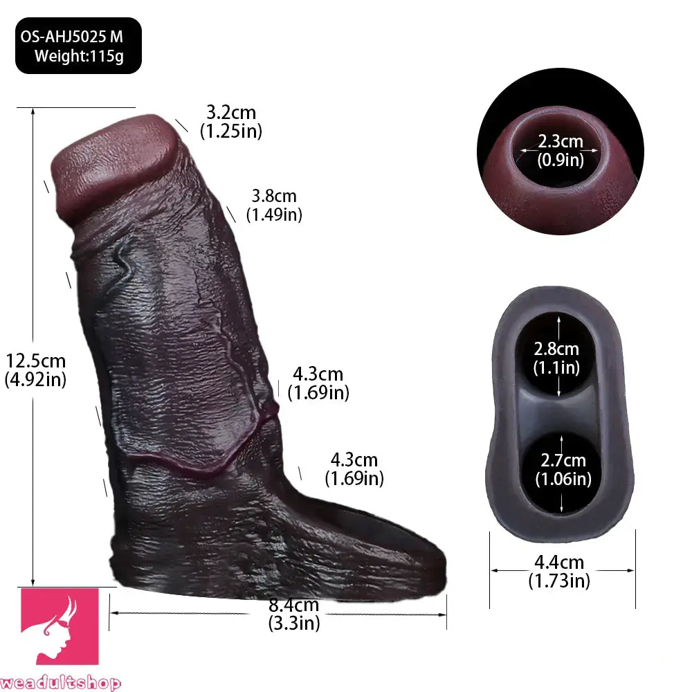 4.13in 4.92in 6.1in Real Skin-Friendly Stretchable Hollow Dildo Sleeve Toy