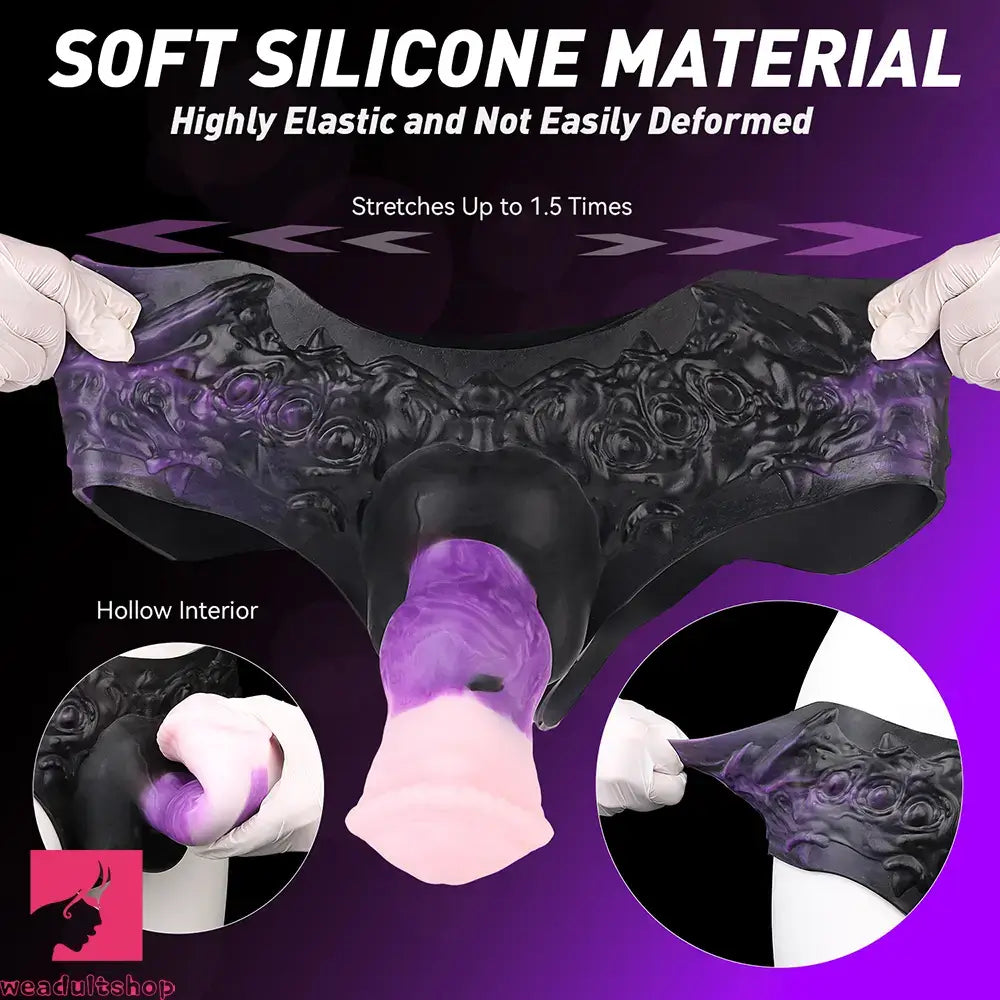 7.99in Silicone Strap on Wearable Hollow Dildo Panty Fantasy Soft Love Toy