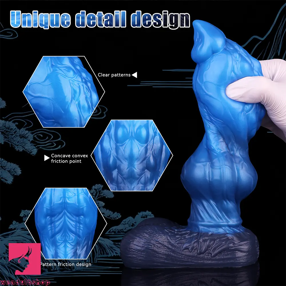 8.46in Animal Knot Double Density Silicone Soft Big Dildo For Pleasure