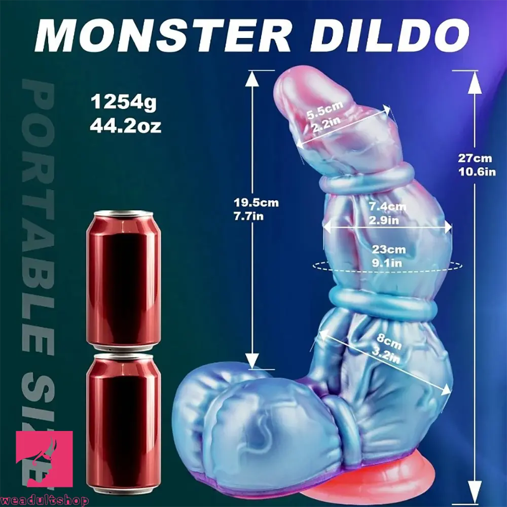 10.6in Huge Monster Knot Thick Silicone Fantasy Soft Dildo Suction Cup Toy
