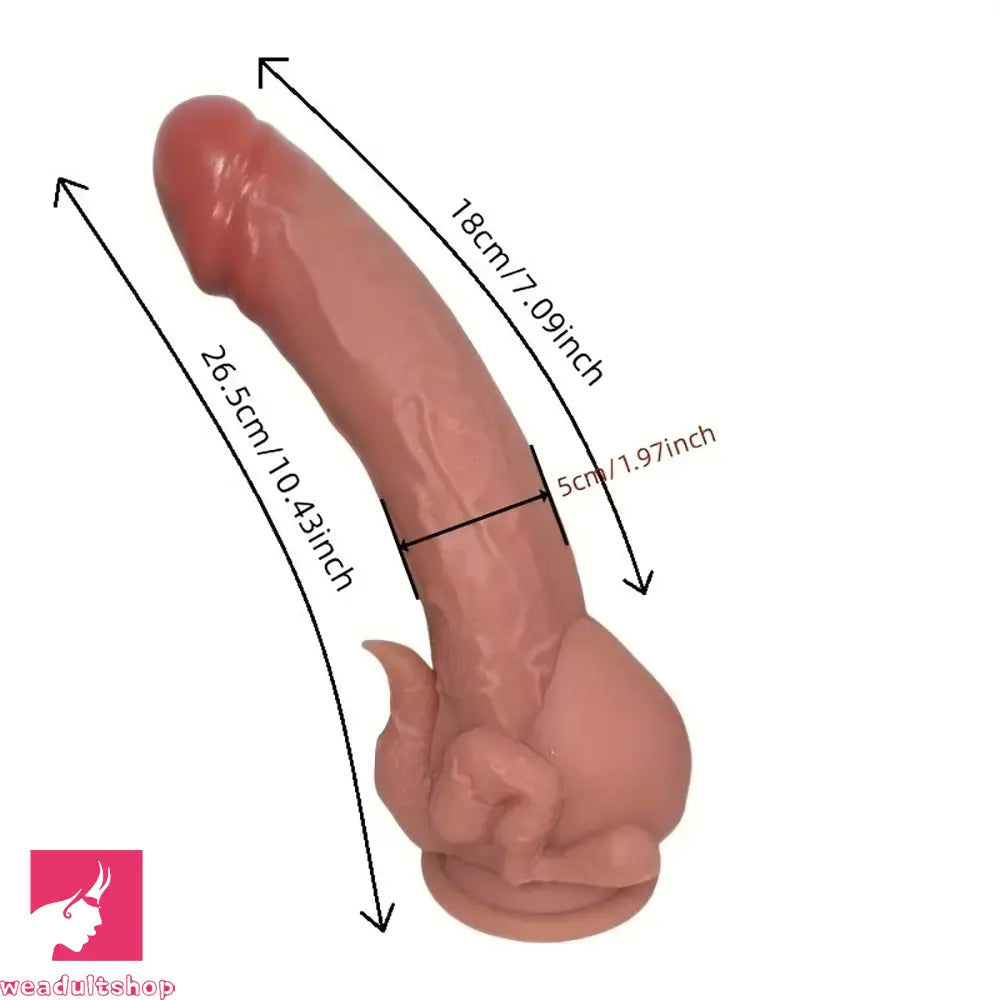 10.43in Egg Hugging Silicone Soft Dildo Big Fantasy Odd Adult Sex Cock