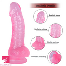 7.87in Real Anal Dildo with Testis Strong Suction Cup Clit Sex Stimulator
