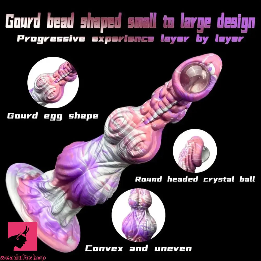 10.23in Liquid Silicone Anal Plug Knot Big Dildo Soft G Spot Massager