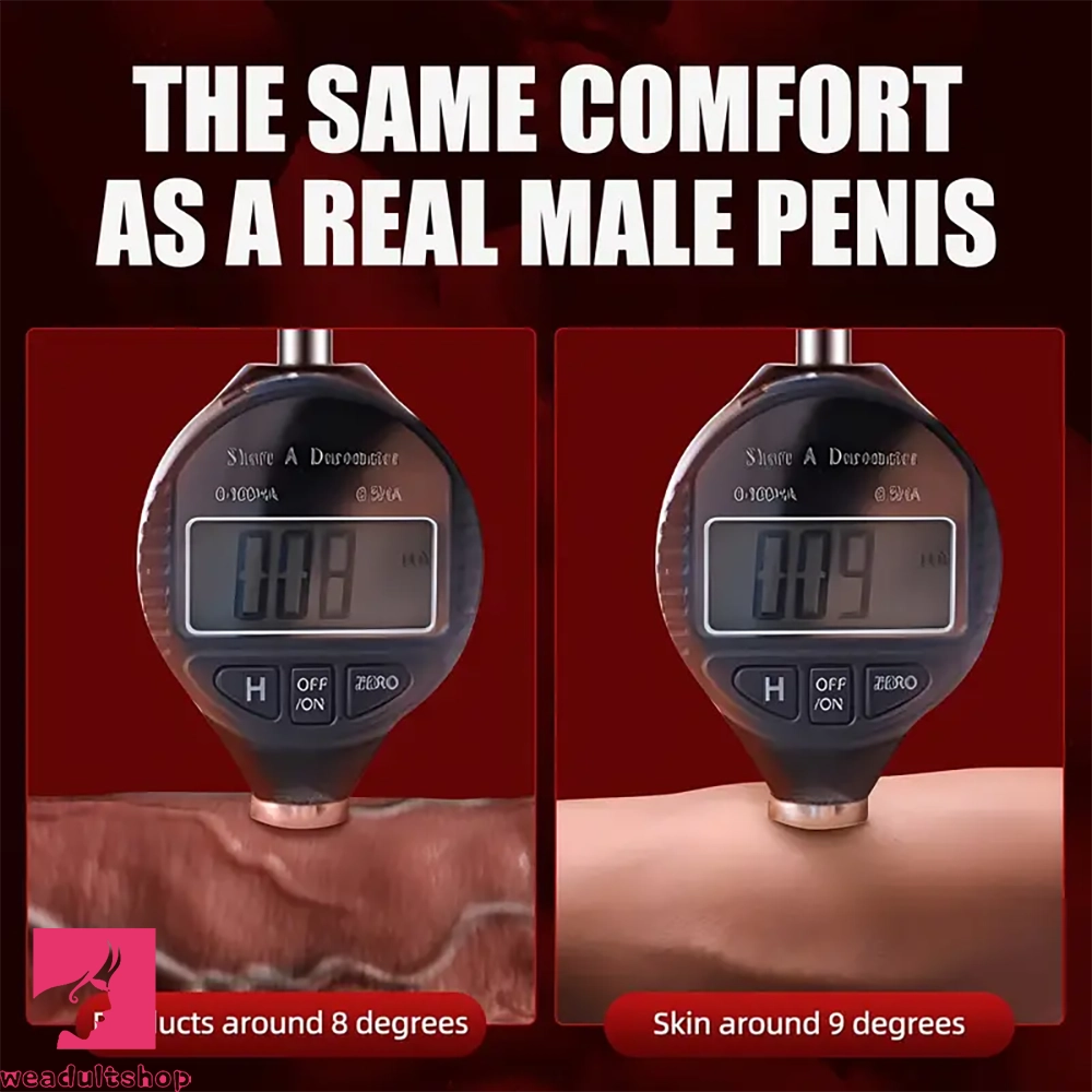 9.1in Large Silicone Thrusting Vibrating heating Dildo With Mouth Cup