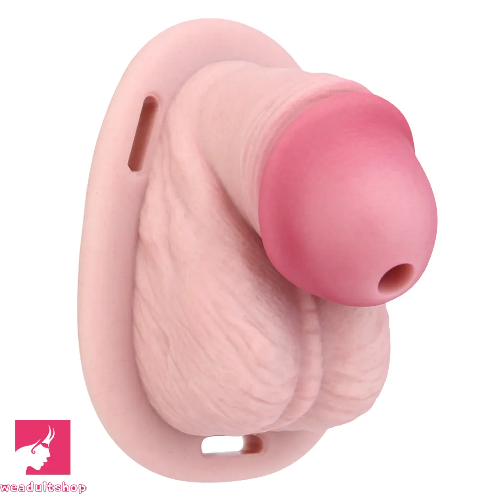 3.74in Real Hollow Chastity Cage Dildo Realistic Penis For Vagina Love