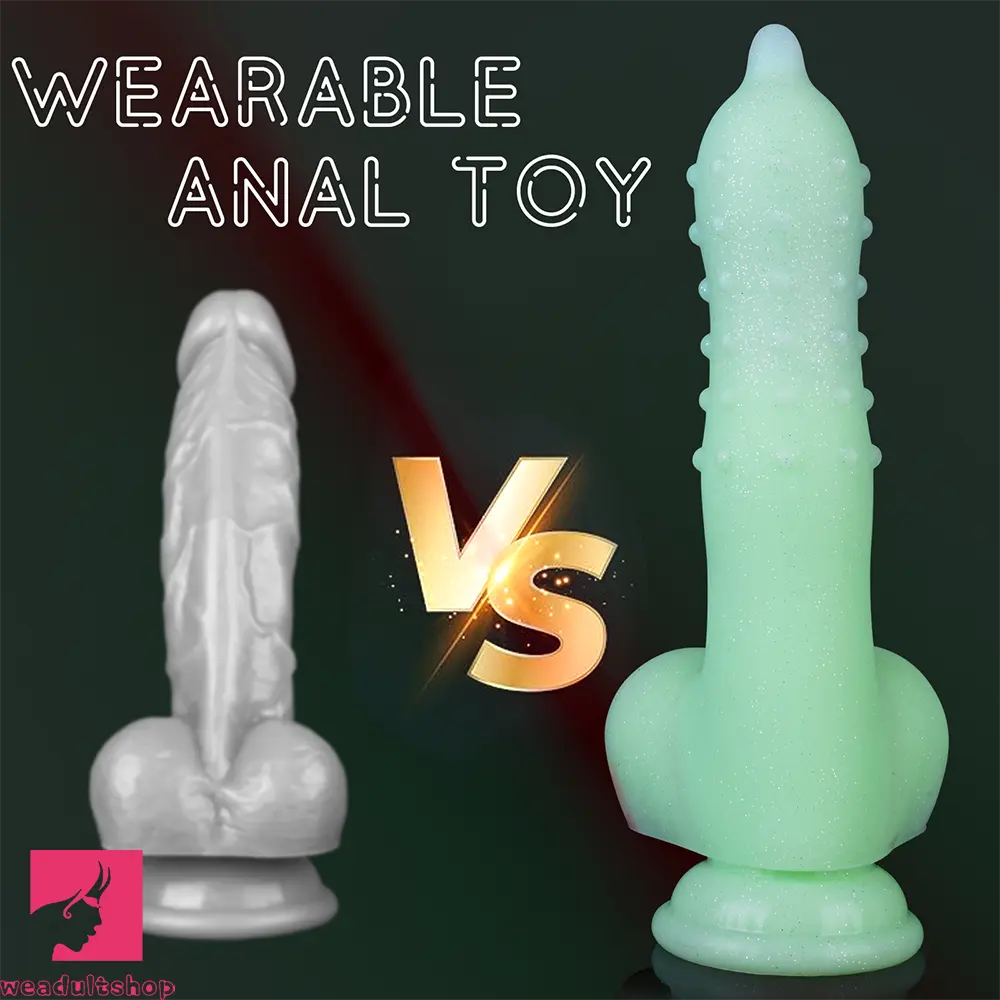 8.07in Spiked Liquid Silicone Soft Monster Dildo Penis Simulator Cock