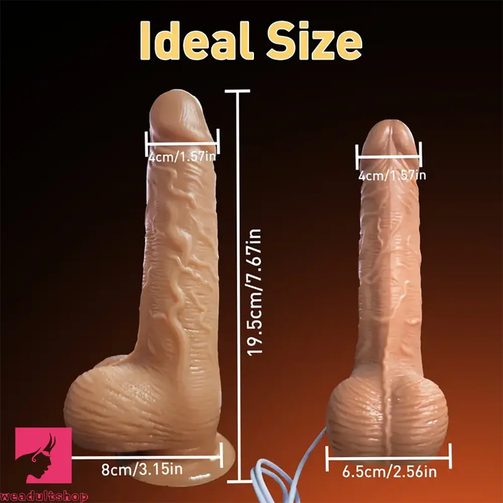 7.67in Swing Thrusting Heating Lifelike TPE Cock Automatic Dildo