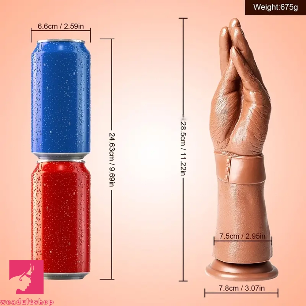 11.22in Realistic Hand Arm Fist With Graduated Fingers Dildo Prostate Toy