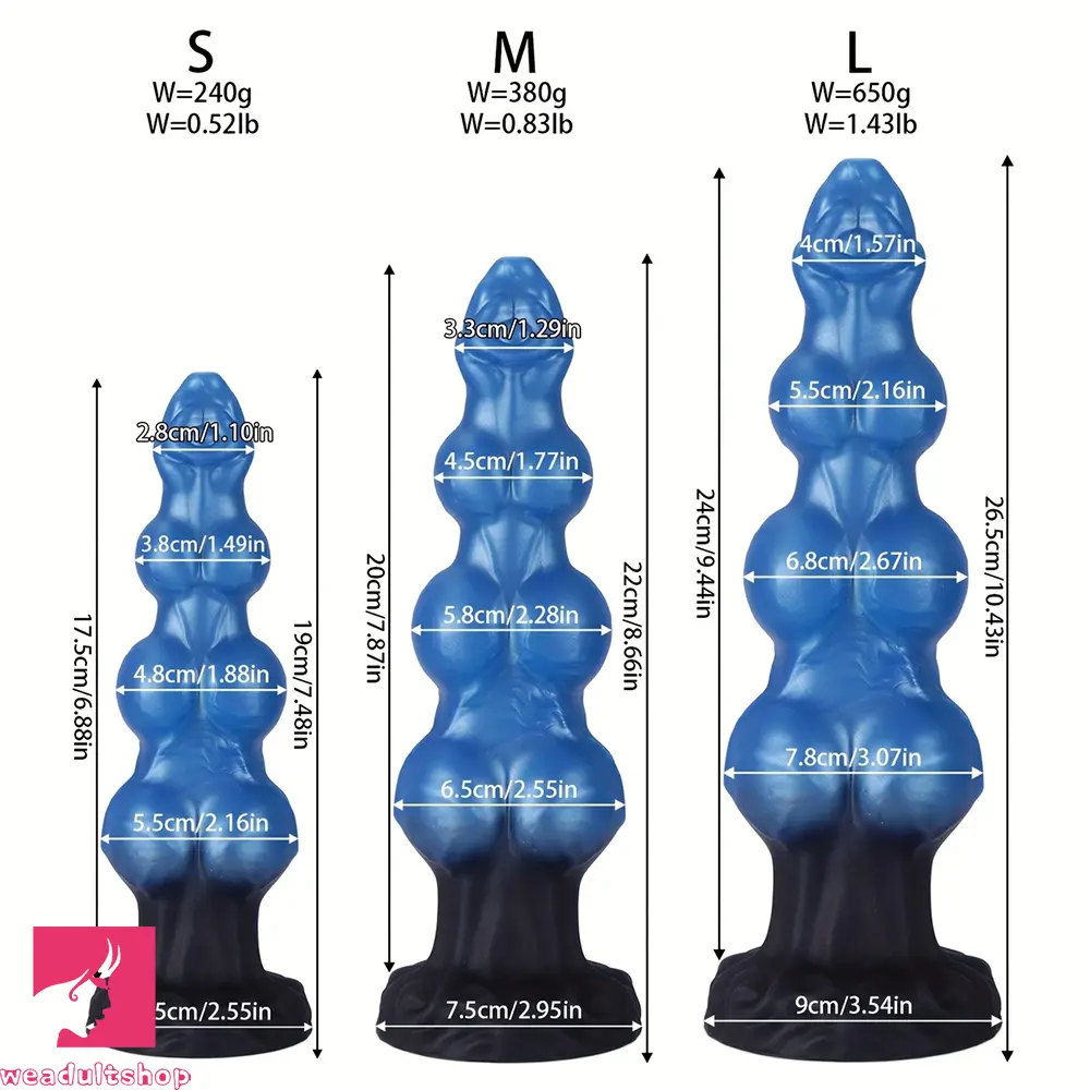 7.48in 8.66in 10.43in Soft Big Penis Realistic Texture Knot Dildo For G Spot