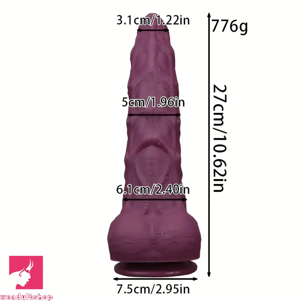 8.85in 10.62in Ultra Soft Silicone Thick Anal Monster Dildo Curved Design