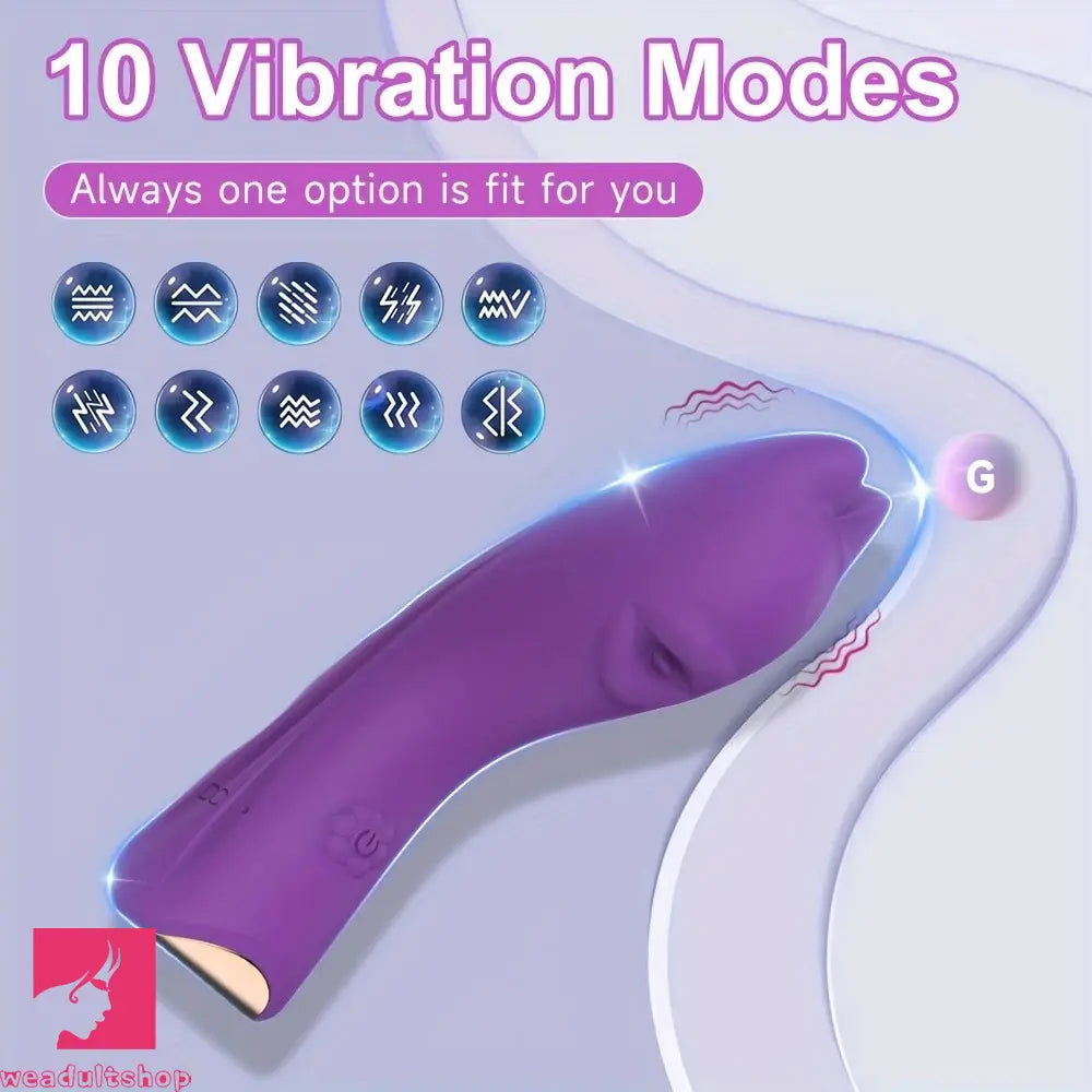 4.45in 10-Mode Vibrating Finger Dildo Portable Discreet Sex Toy For Clit