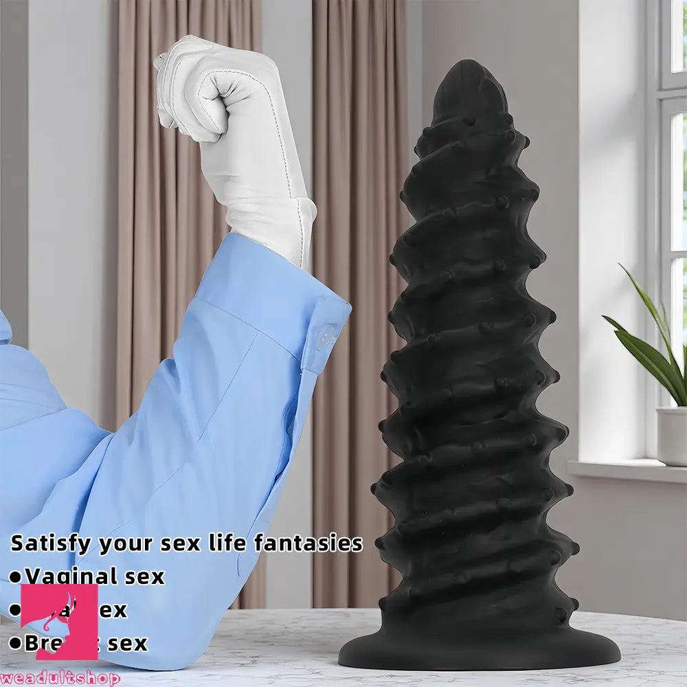 10.43in 12in 14.17in Extra-Big Long Threaded Silicone Sharp Head Dildo