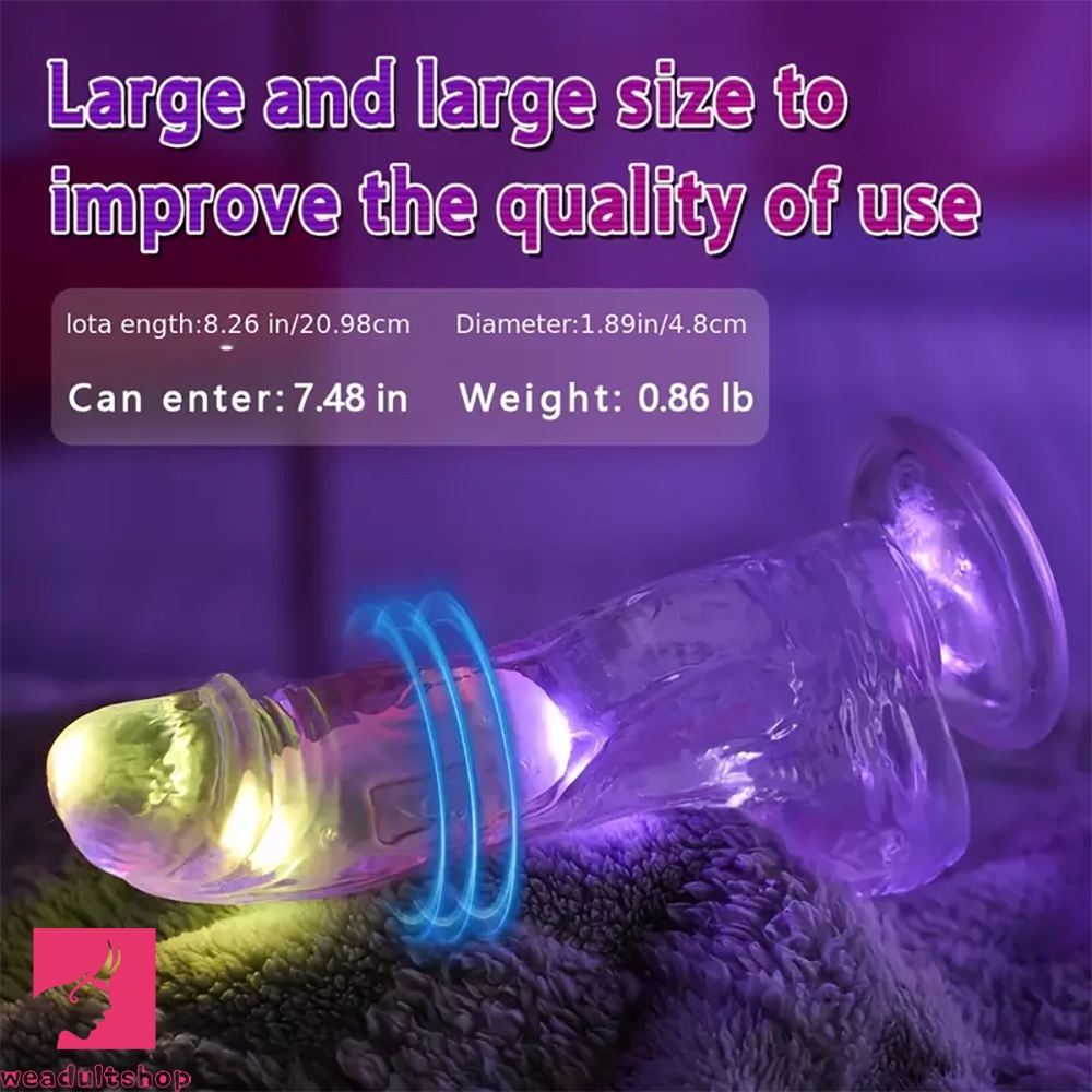 7.48in Luminous Dildo Vibrator With Suction Cup For Women Sex Pleasure
