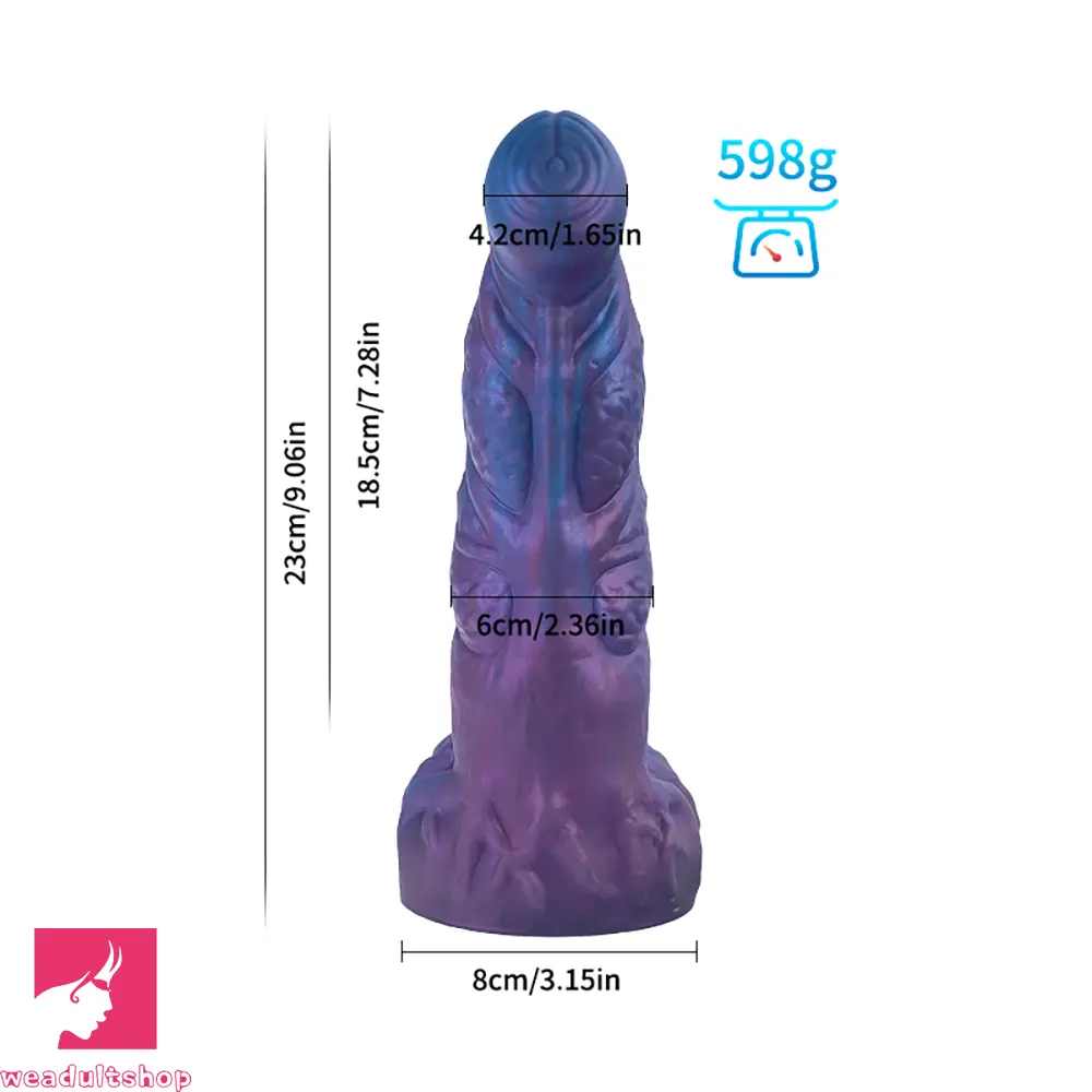 9.06in Fantasy Silicone Soft Dildo Large Thick Suction Cup Anal Clit Toy