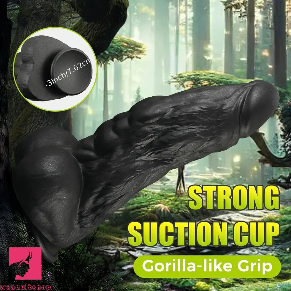 10.5in Huge Thick Silicone Black Monster Gorilla Fantasy Animal Dildo