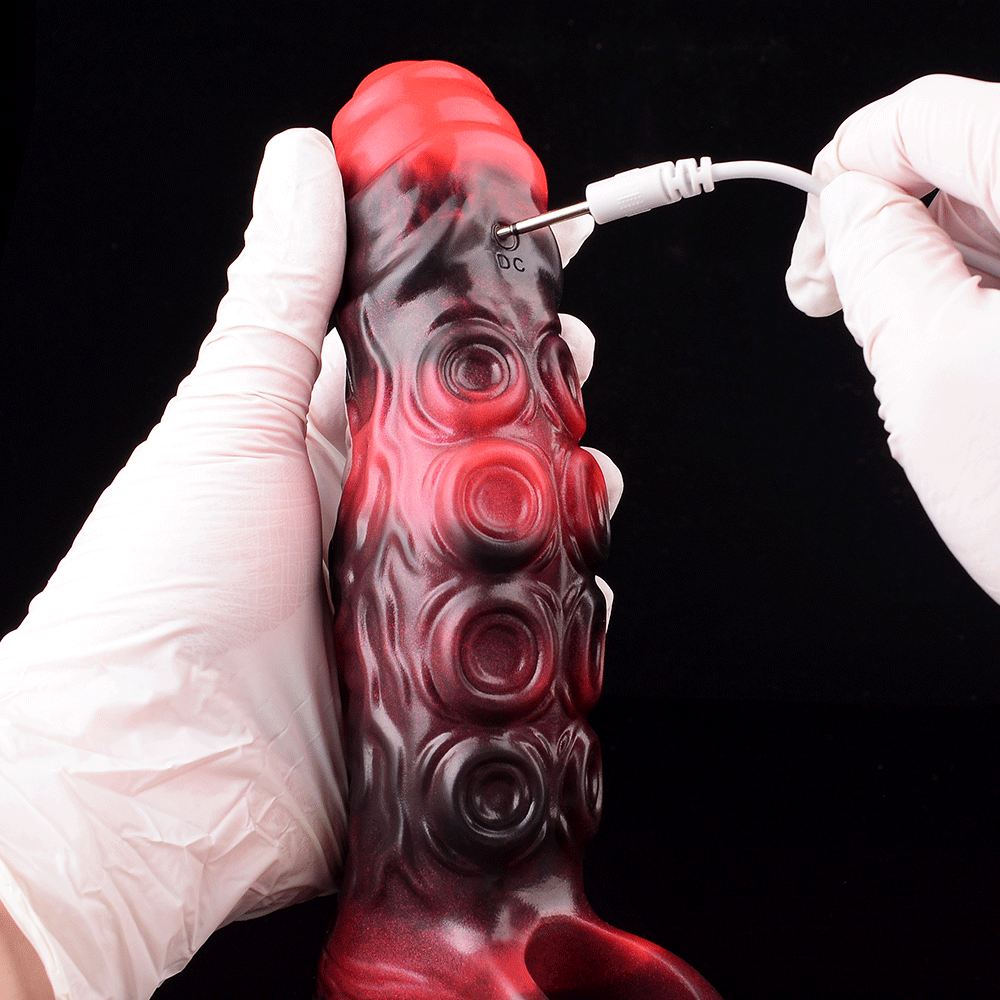 5.98in 7.09in Silicone Tentacle Sleeve Knot Vibrating Hollow Female Dildo