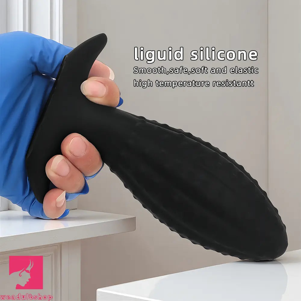 4.52in 5.7in 7.08in Black Bodysafe Ultra-silicone Small Anal Plug Cock Dildo