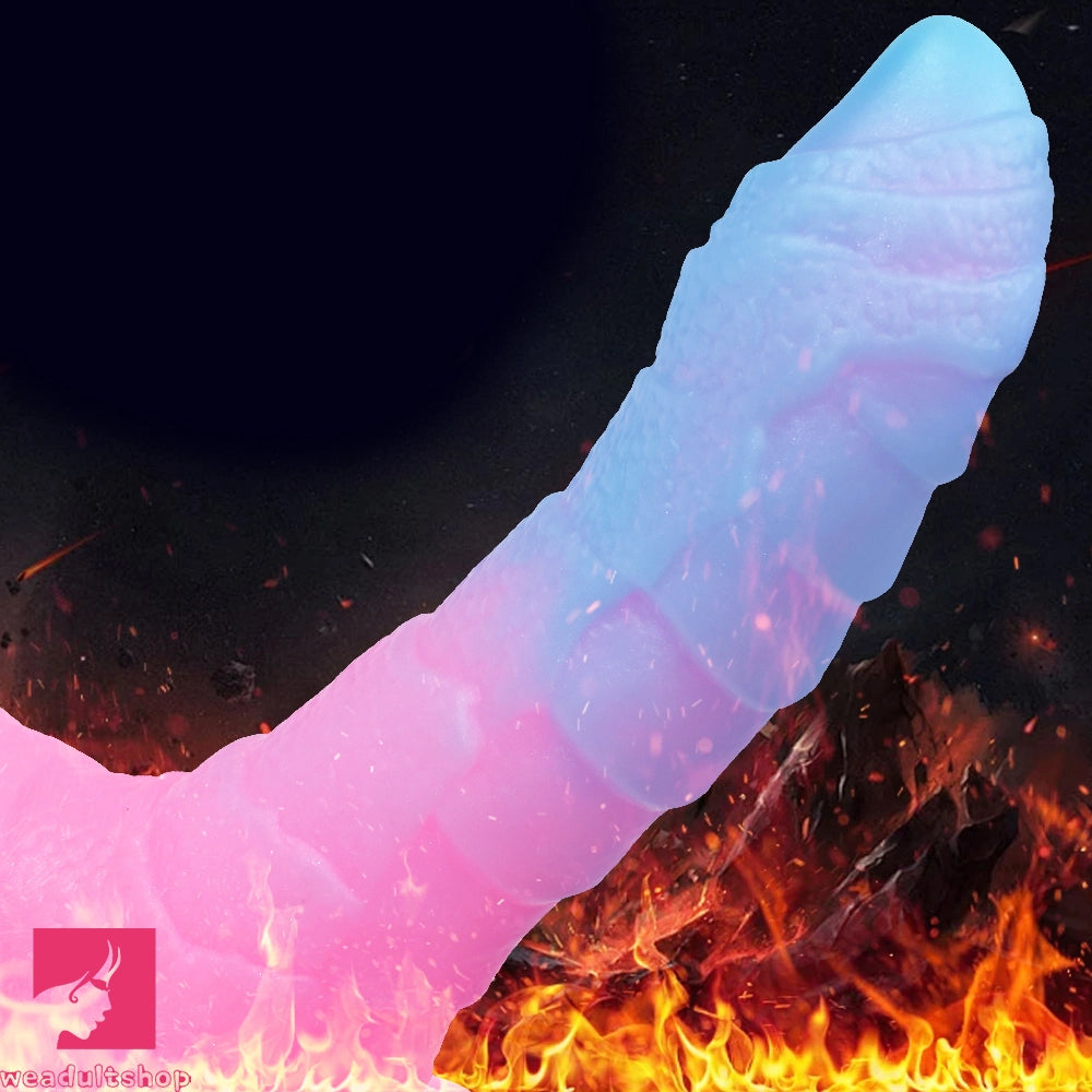 7.08in 9.05in Uncut Big Monster Animal Soft Silicone Luminous Clit Dildo